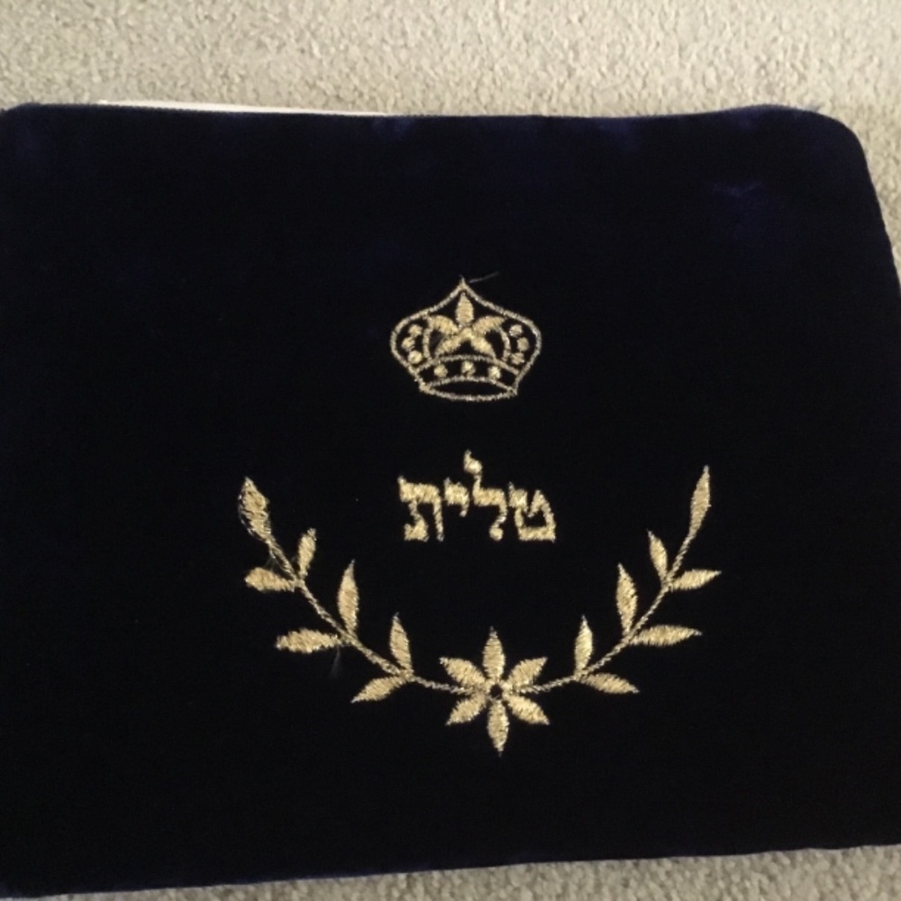 Three Vintage Velvet Blue Pouches Judaica Lined - Picture 4 of 12